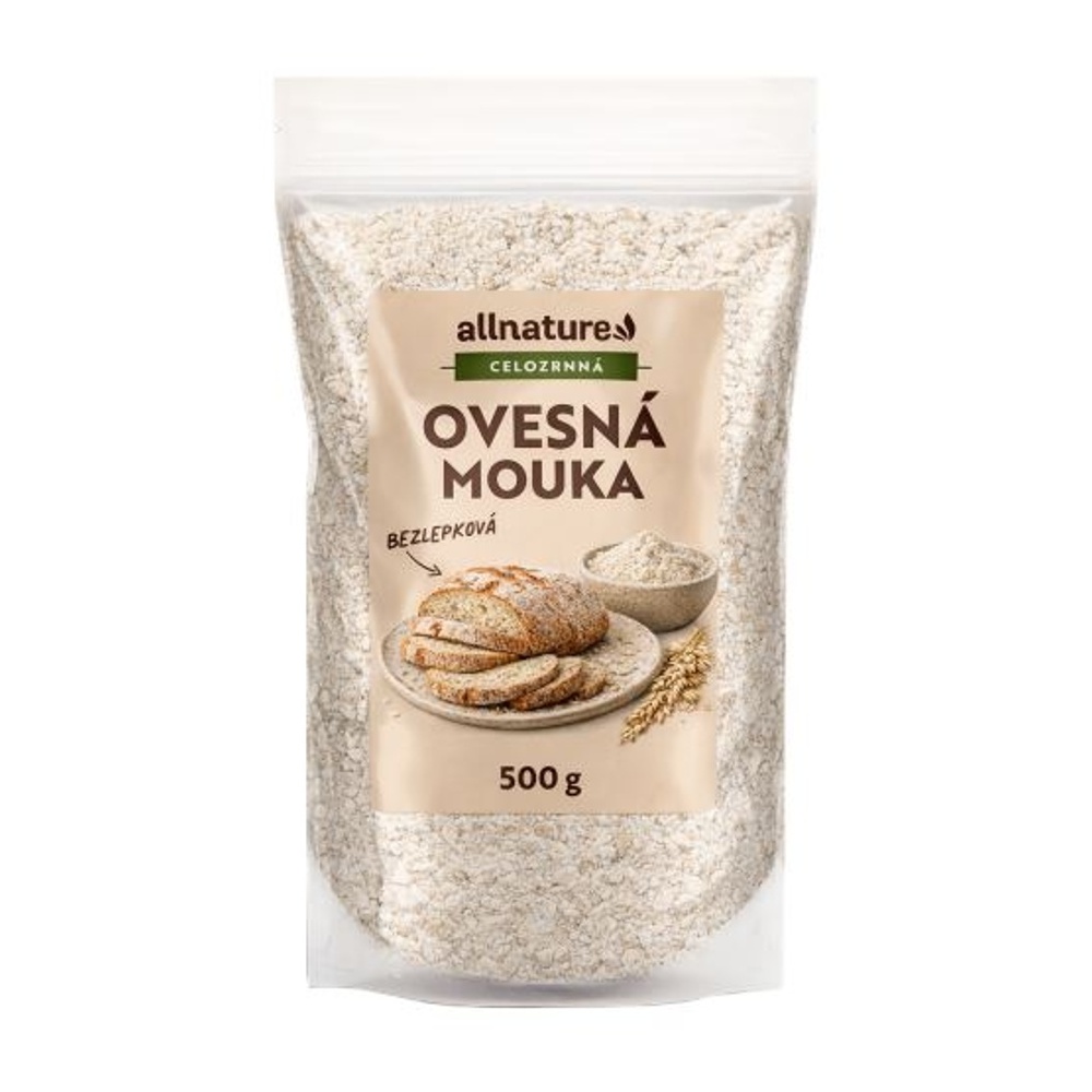 Allnature Ovesná mouka celozrnná bezlepková 500 g