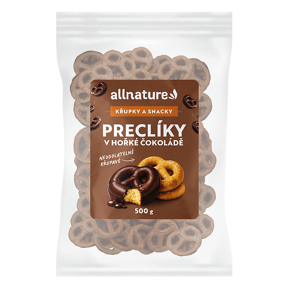 ALLNATURE Preclíky v hořké čokoládě 500 g