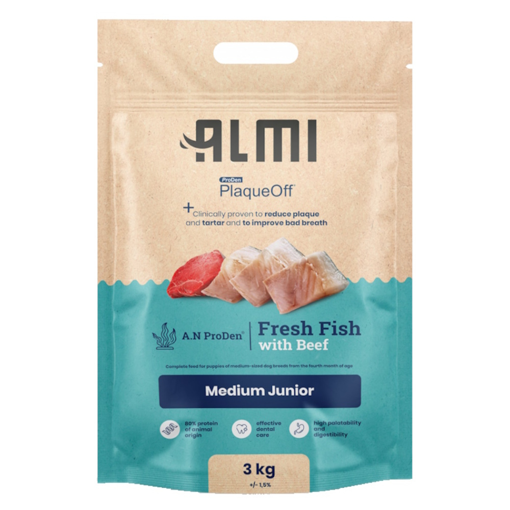 ALMI Medium Junior granule pro štěňata, Hmotnost balení (g): 3 kg