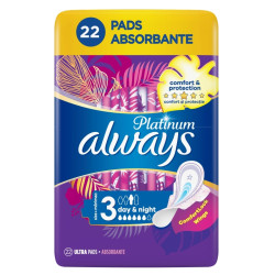 ALWAYS Platinum Day & Night Hygienické vložky s křidélky 22 ks