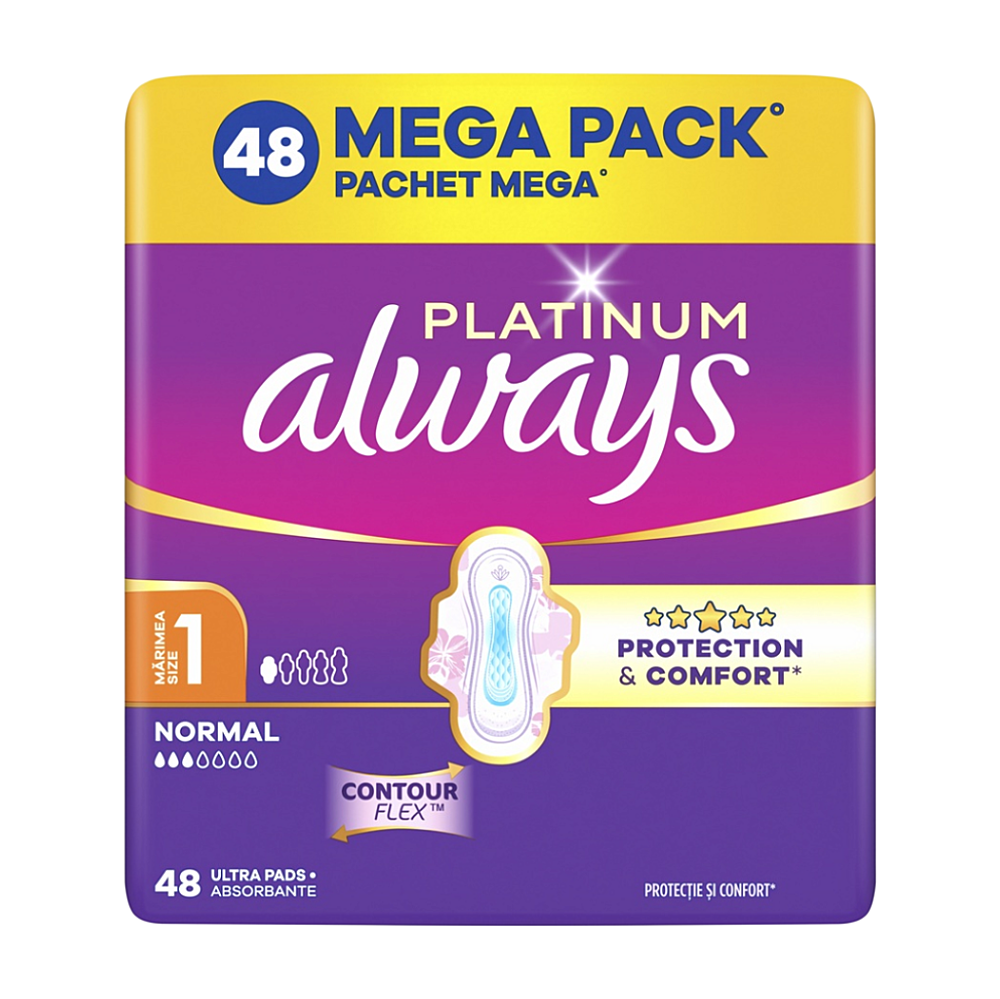 ALWAYS Platinum Protect & Comfort Hygienické vložky Normal 48 kusů
