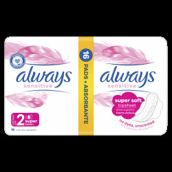 ALWAYS Ultra Sensitive Super vel.2 Hygienické vložky 16 kusů