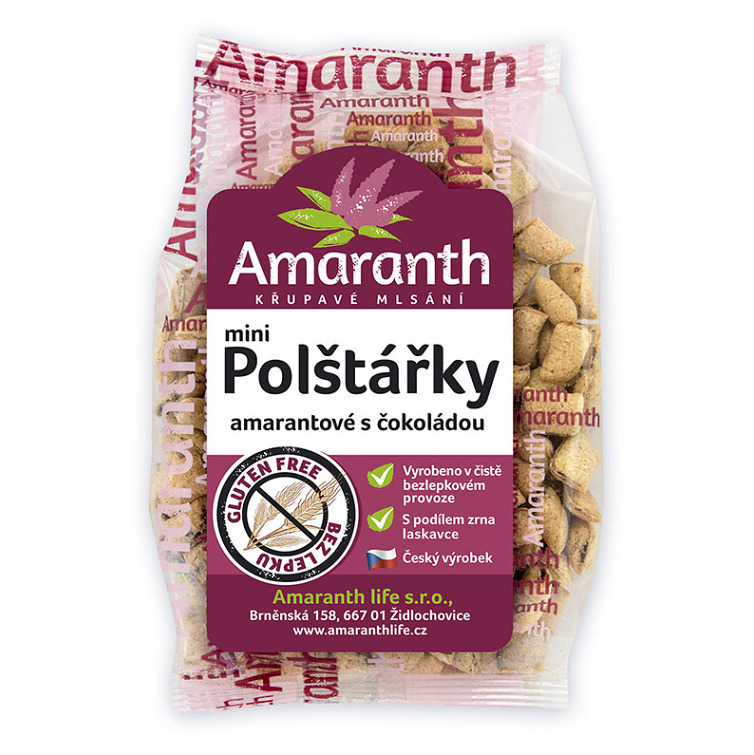 AMARANTH Polštářky amarantové s čokoládou mini 100 g