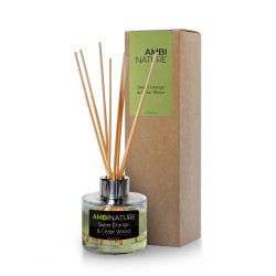Ambinature Tyčinkový difuzér SWEET ORANGE & CEDAR WOOD MIKADO 100 ml Černá