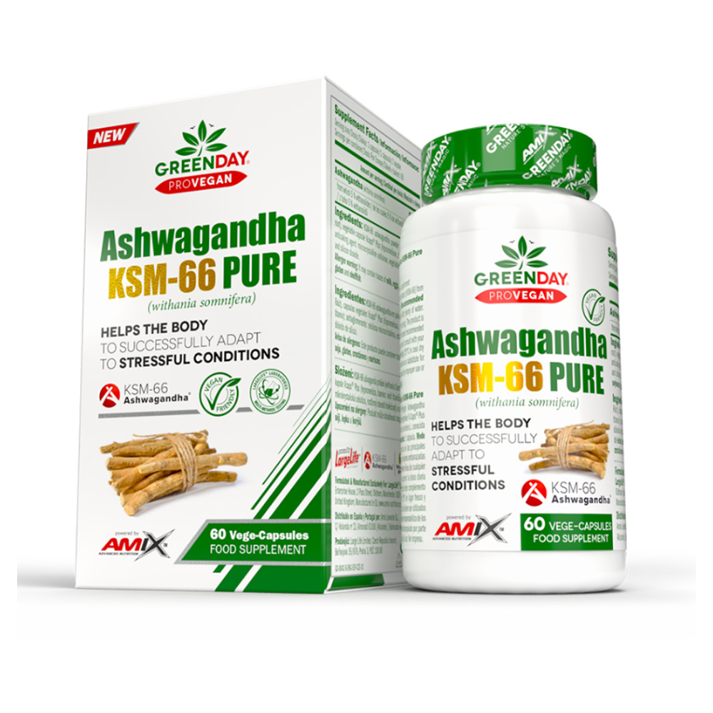 AMIX Greenday ProVegan Ashwagandha KSM-66 pure 60 kapslí
