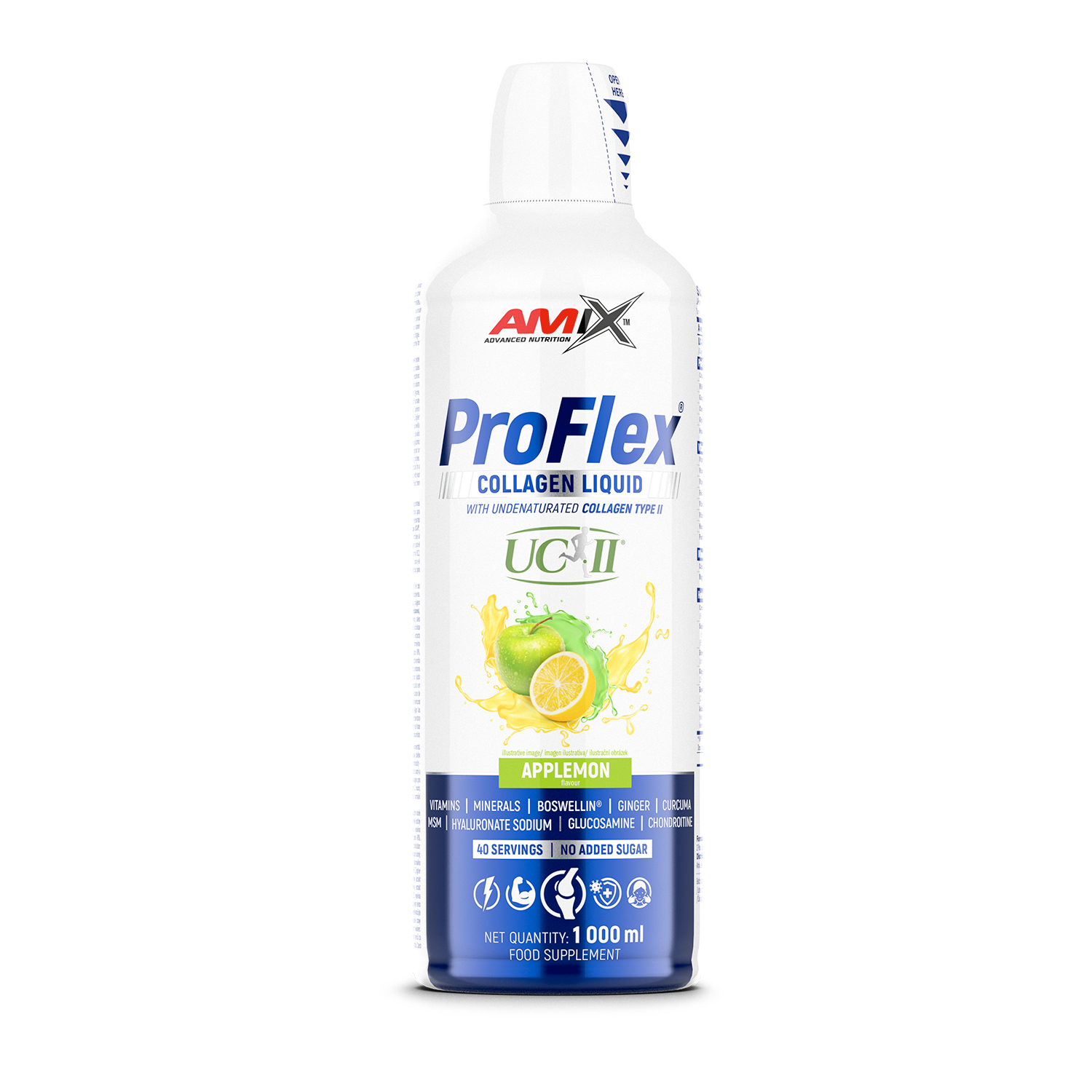 Amix Nutrition ProFlex® Collagen + UC-II® Liquid 1000ml Applemon 1000ml Applemon