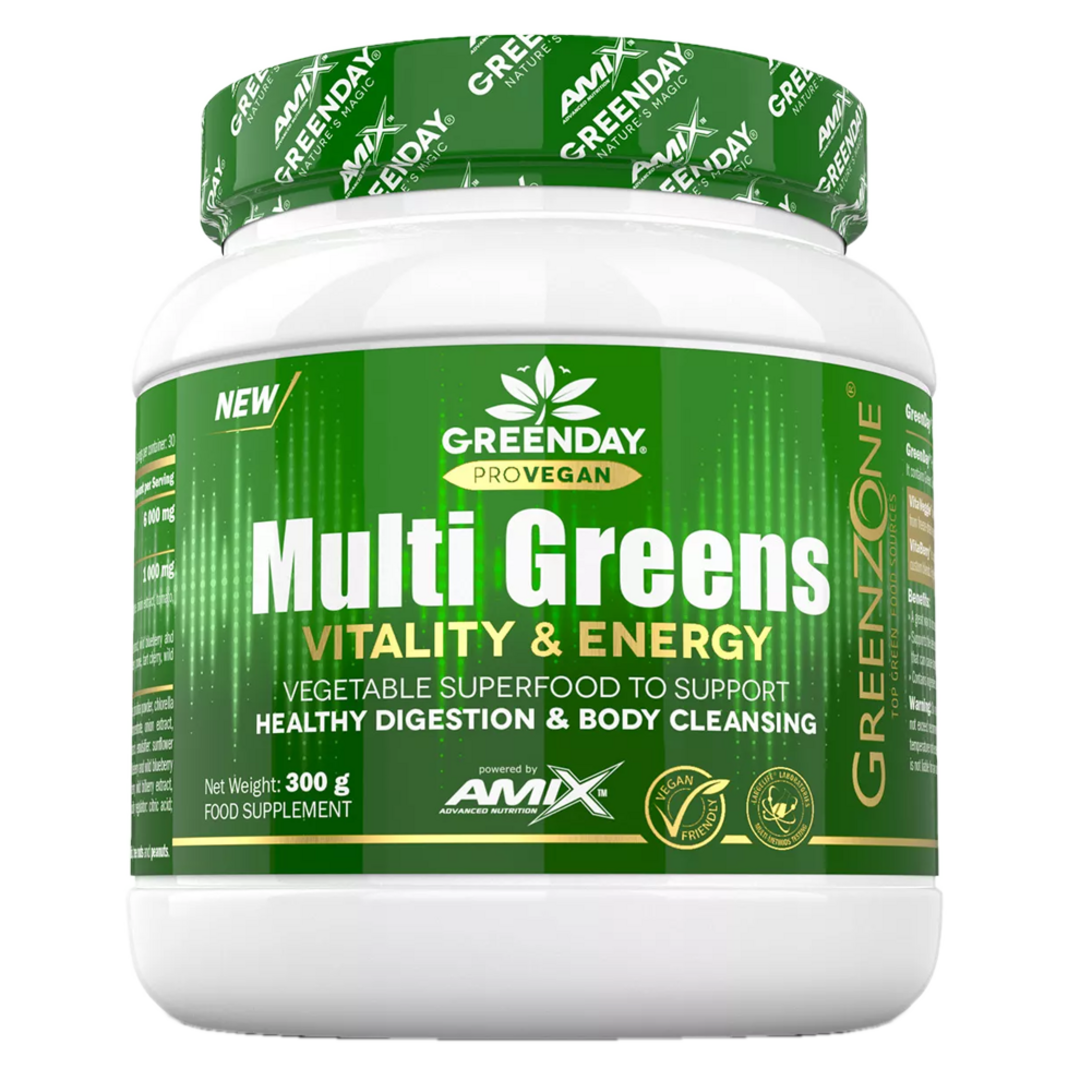 Amix Nutrition ProVegan MultiGreens Vitality & Energy 300g - pomeranč