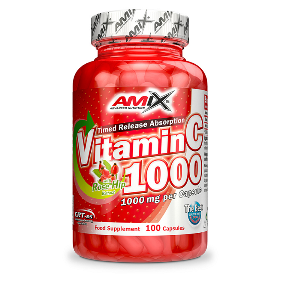AMIX Vitamin C 1000 mg s extraktem z šípků 100 kapslí