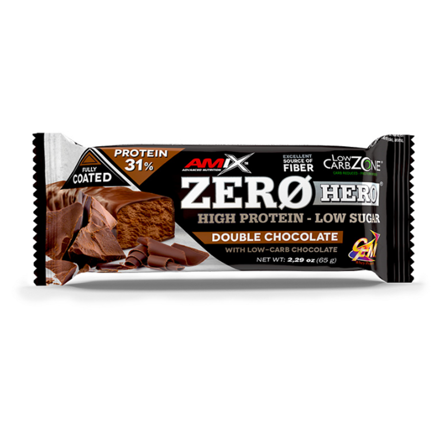 AMIX Zero hero 31% protein bar dvojitá čokoláda tyčinka 65 g