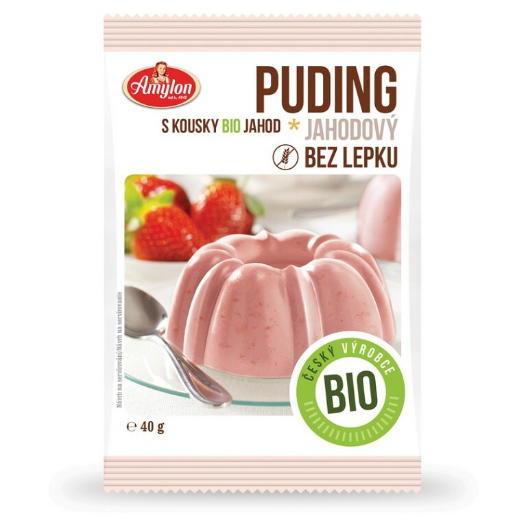 AMYLON Puding  jahodový 40 g BIO
