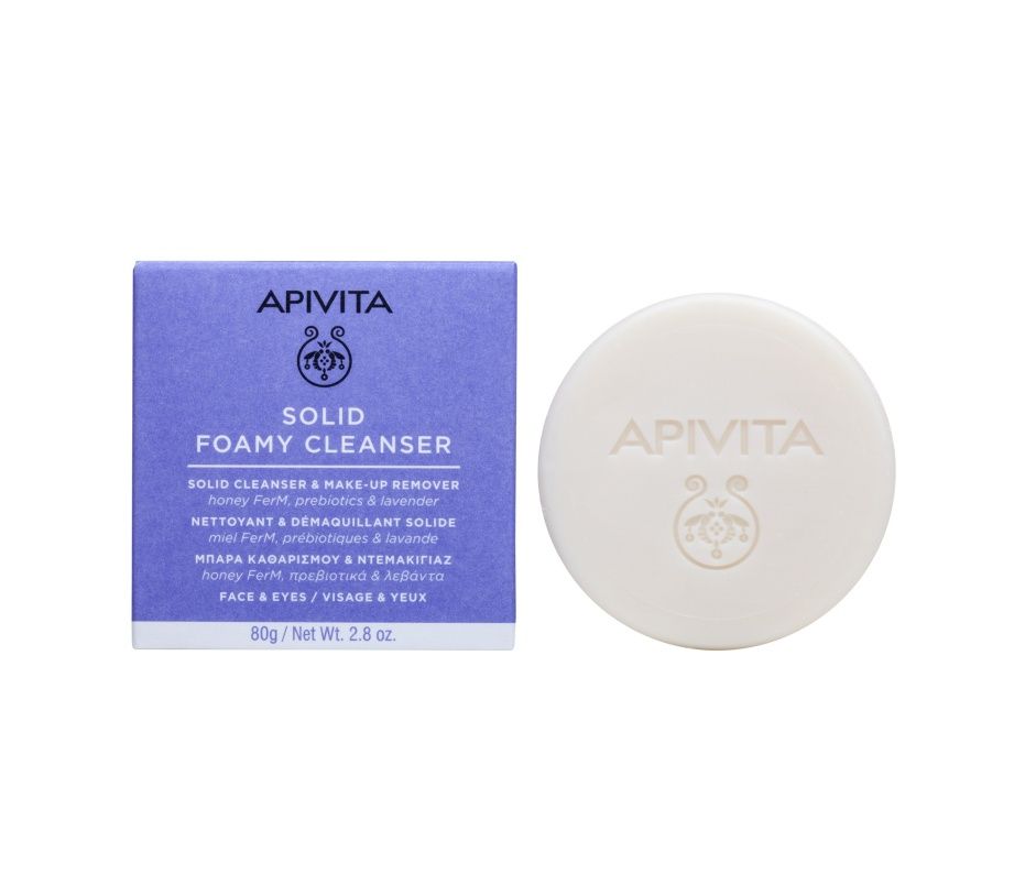APIVITA Solid Foamy Cleanser mýdlo na pleť 80 g