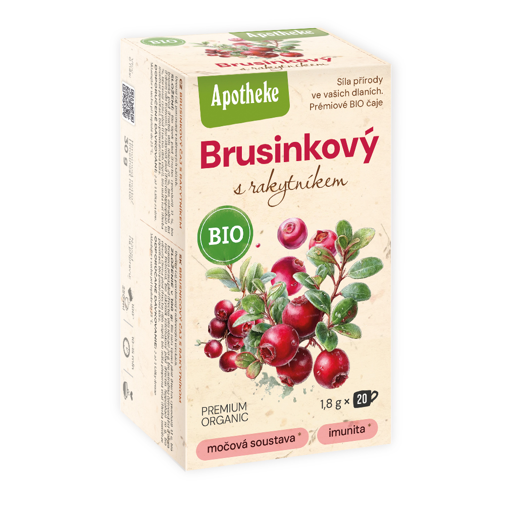 Apotheke BIO Brusinkový s rakytníkem porcovaný čaj 20x1,8 g