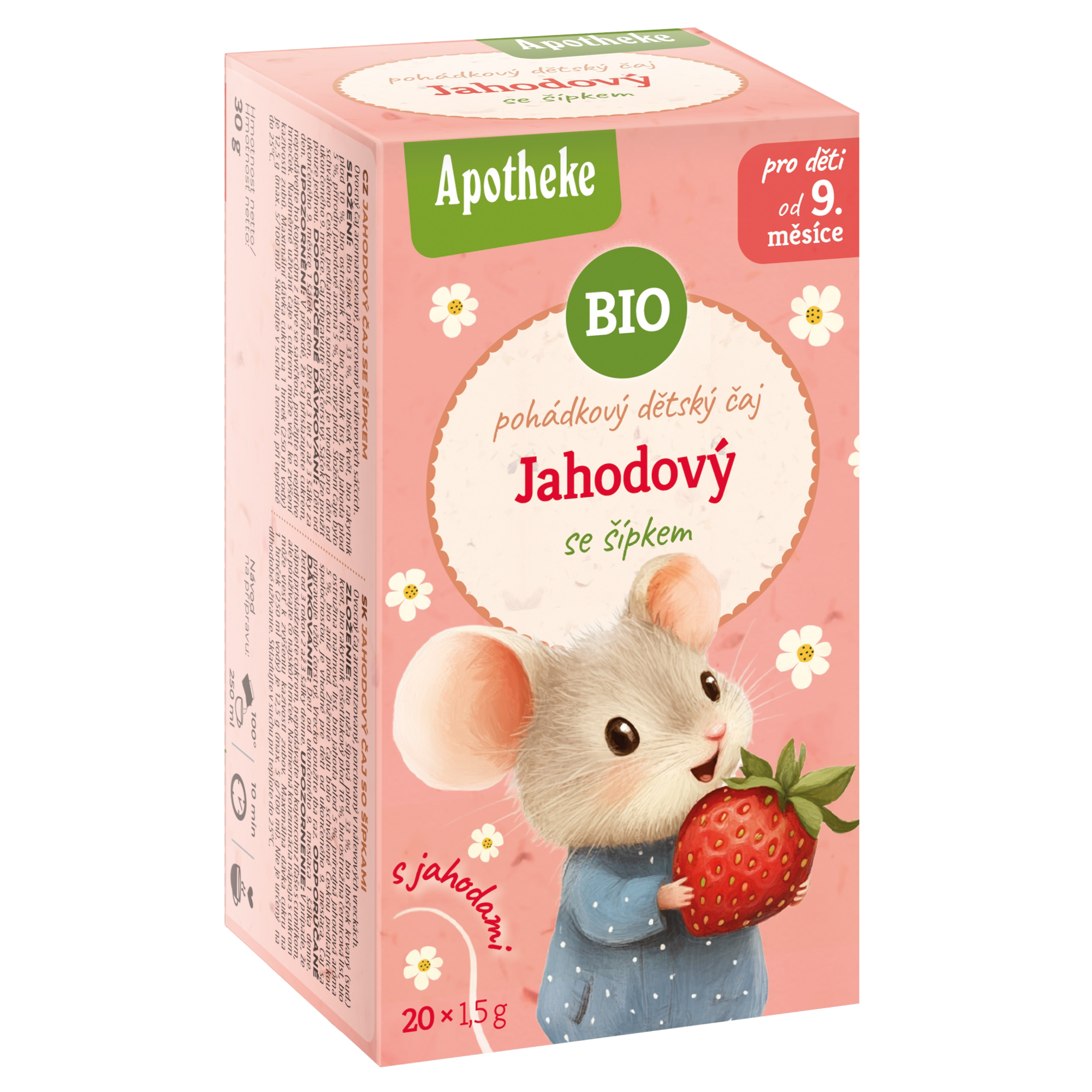 APOTHEKE BIO čaj dětský Jahodový se šípkem 20 x 1.5 g