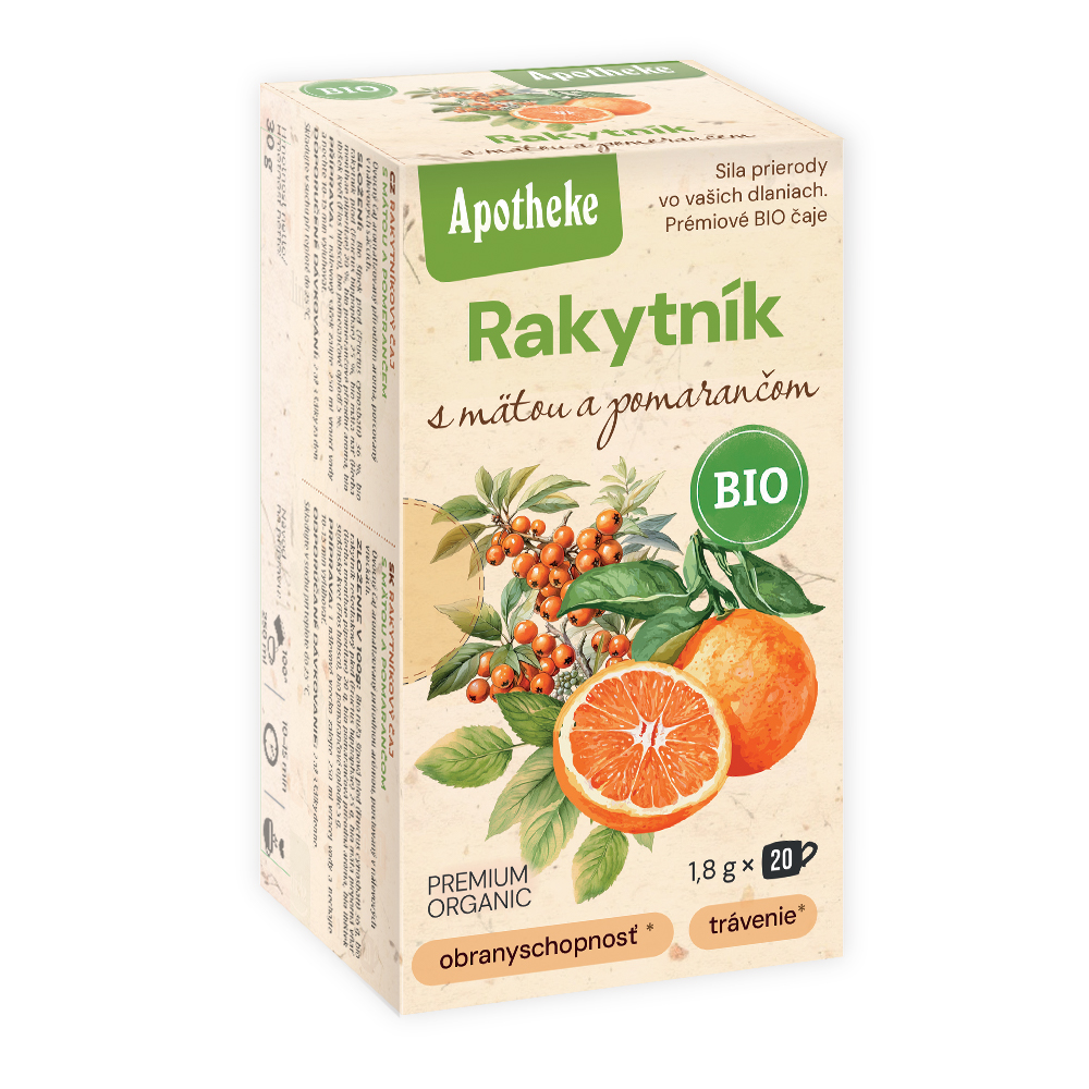 Apotheke BIO Rakytník, máta a pomeranč porcovaný čaj 20x1,8 g