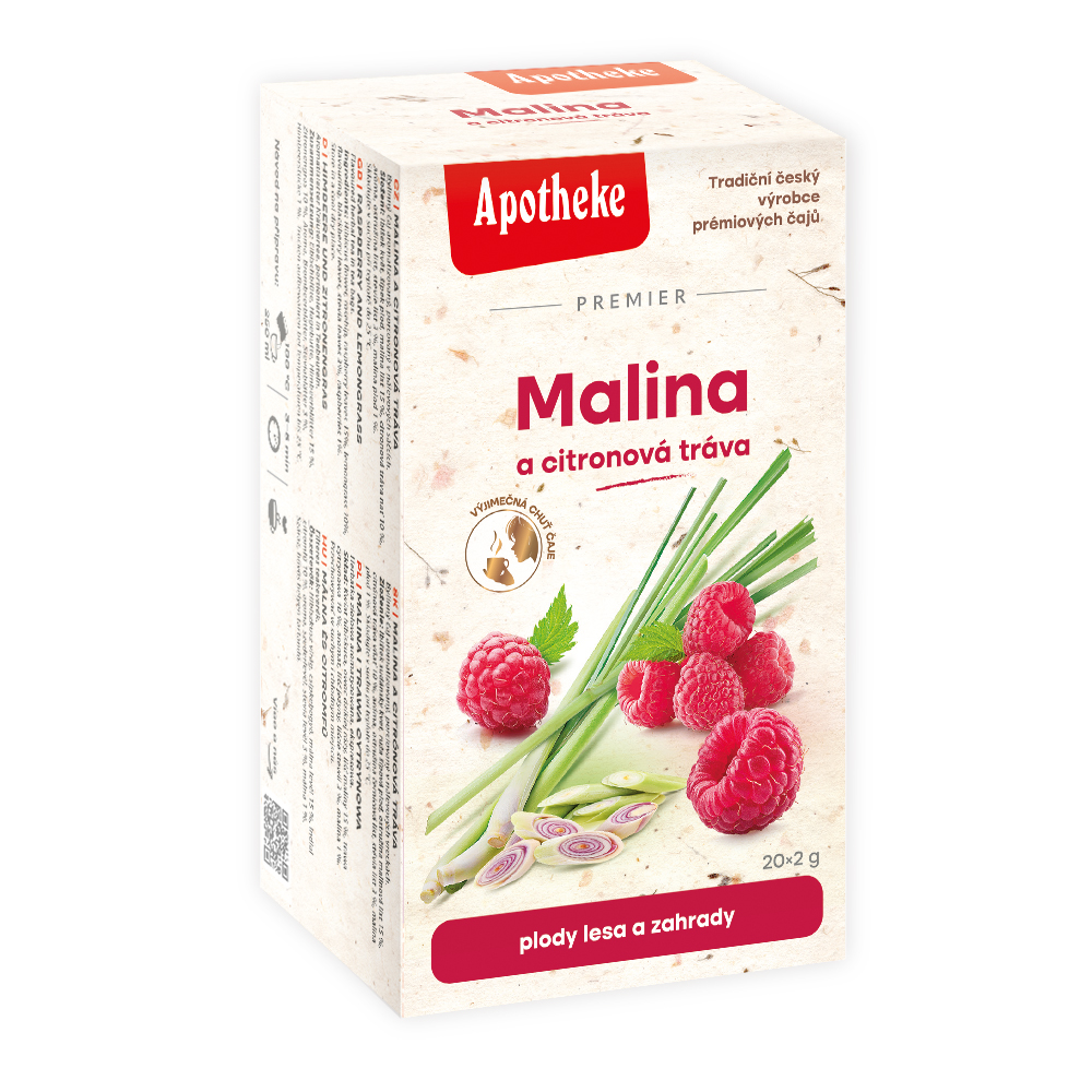 Apotheke Malina s citronovou trávou STEVIE nálevové sáčky 20x2 g