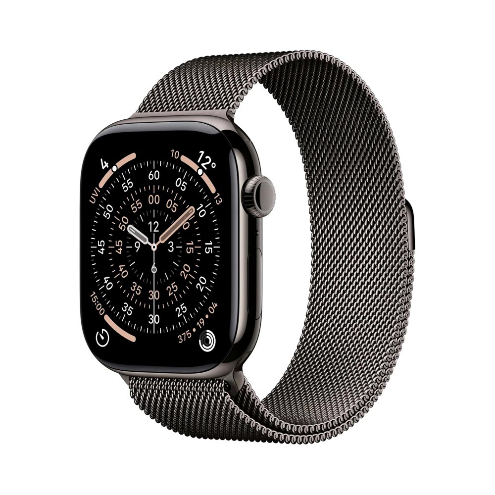 Apple Watch 11 42 mm titan, milánský řemínek M/L chytré hodinky