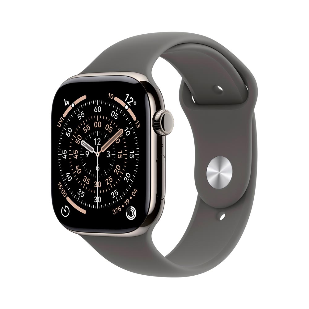 Apple Watch 11 46 mm titan, sportovní řemínek S/M chytré hodinky
