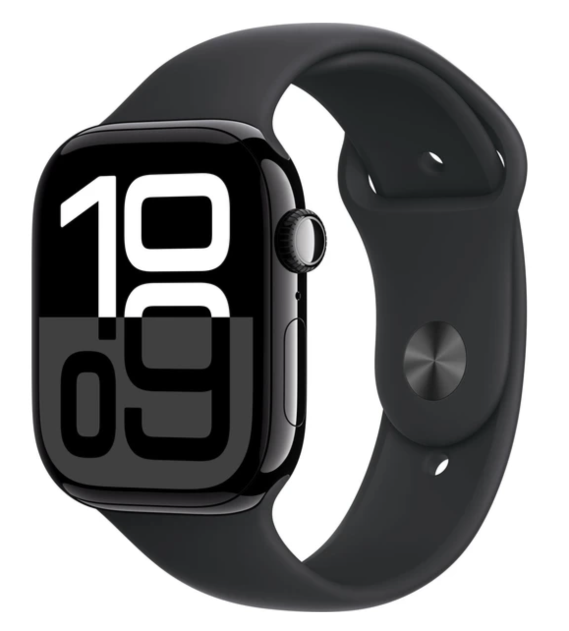 APPLE Watch Series 10 42mm Klavírně černý hliník s černým sportovním řemínkem M/L