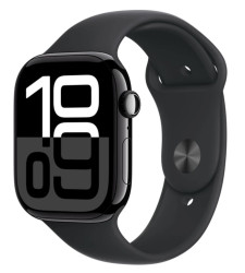 APPLE Watch Series 10 42mm Klavírně černý hliník s černým sportovním řemínkem M/L