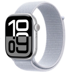 APPLE Watch Series 10 46mm Stříbrný hliník s oblačně modrým provlékacím řemínkem