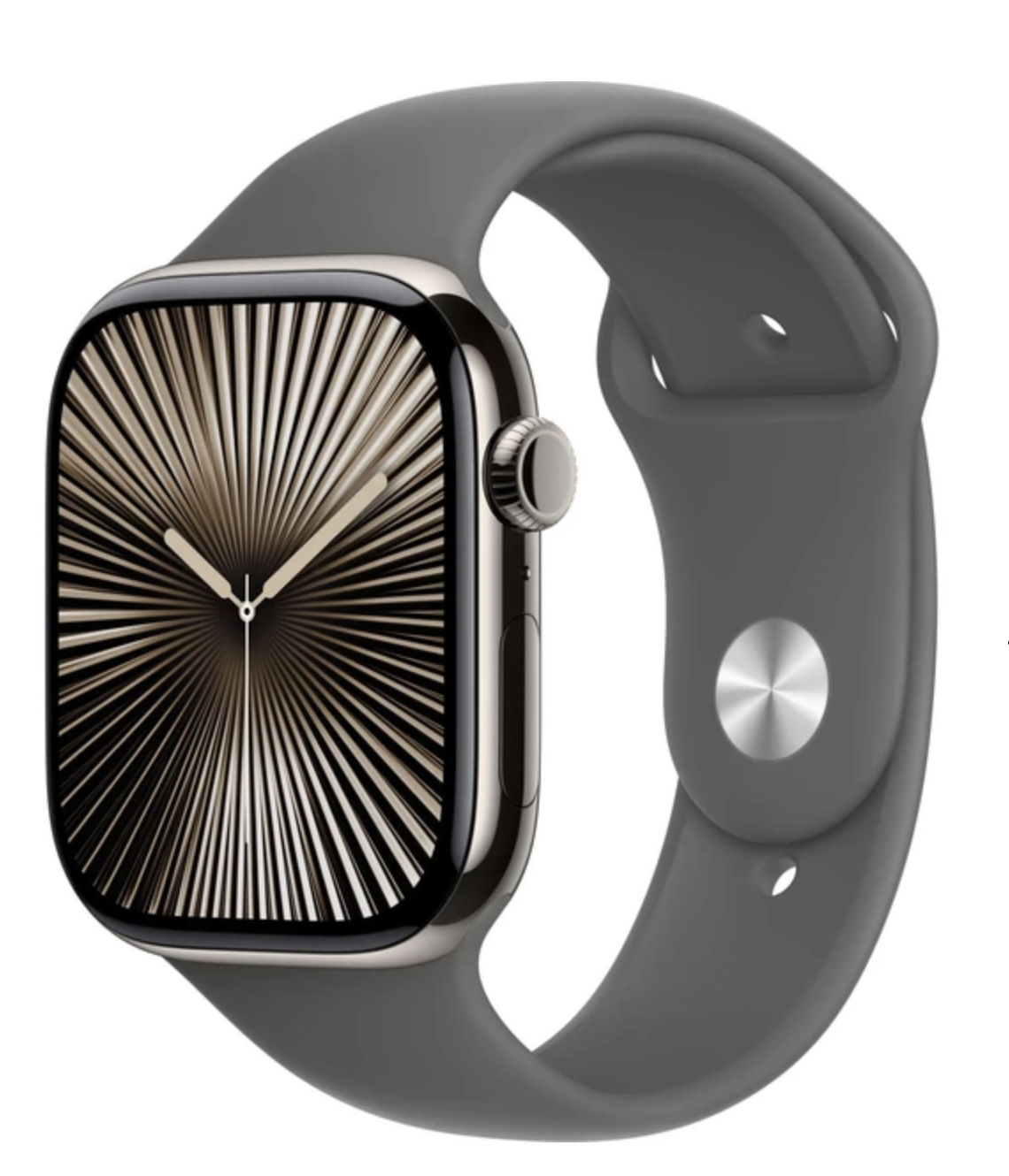APPLE Watch Series 10 Cellular 42mm Přírodní titan se skálově šedým sportovním řemínkem M/L