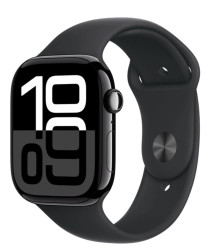 APPLE Watch Series 10 Cellular 46mm Klavírně černý hliník s černým sportovním řemínkem M/L