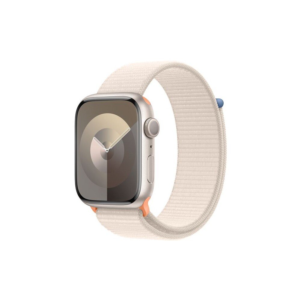 APPLE Watch Series 9 GPS 45mm hliníkové pouzdro se sportovním řemínkem, Starlight