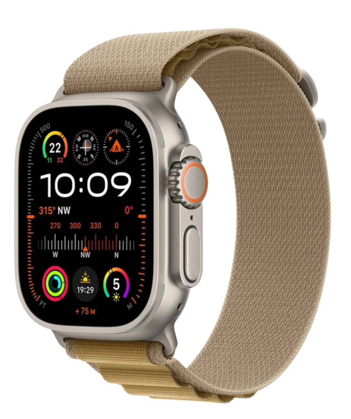APPLE Watch Ultra 2 (2024) 49mm Přírodní titan se žlutohnědým alpským tahem M