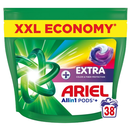 ARIEL Allin1 PODS+, extra color & fiber protection,kapsle na praní, 38 ks