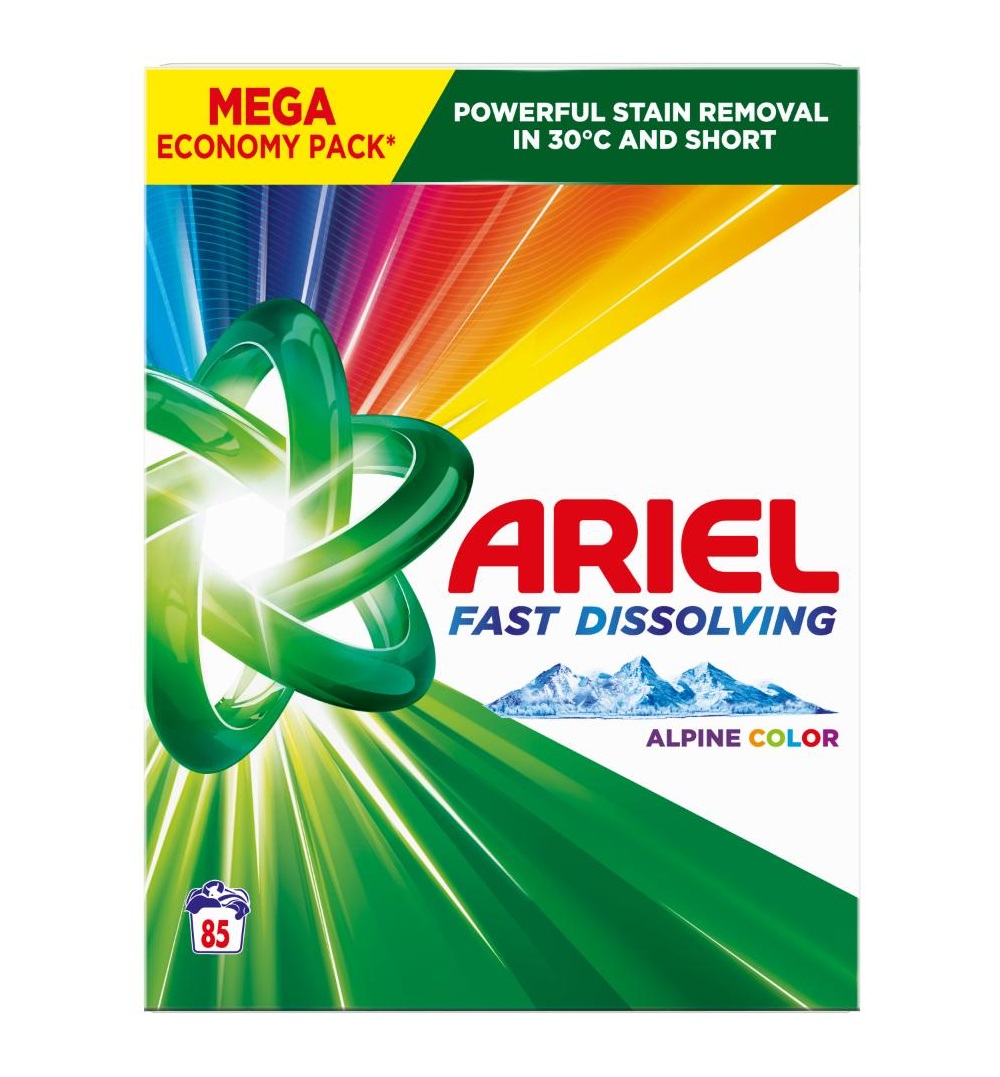 Ariel Alpine Color prací prášek 4,675 kg 85 praní