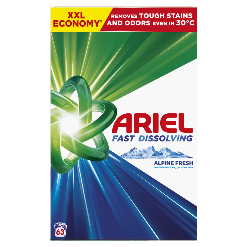 ARIEL Alpine Fresh Prací prášek Box 63 praní 3,465 kg