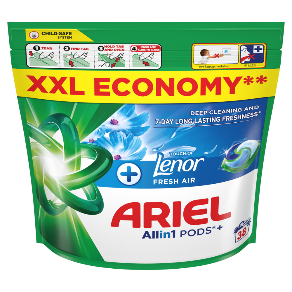 ARIEL Kapsle na praní Plus Fresh Air 38 praní