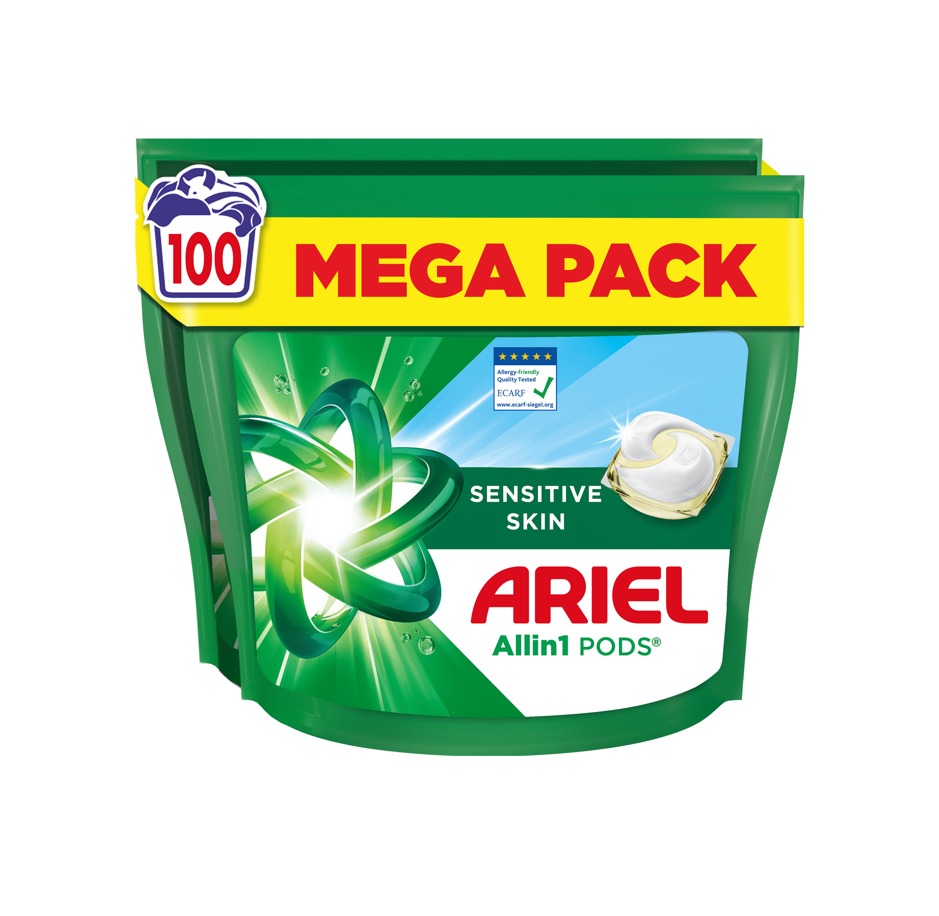 Ariel Sensitive Allin1 kapsle na praní 100 ks