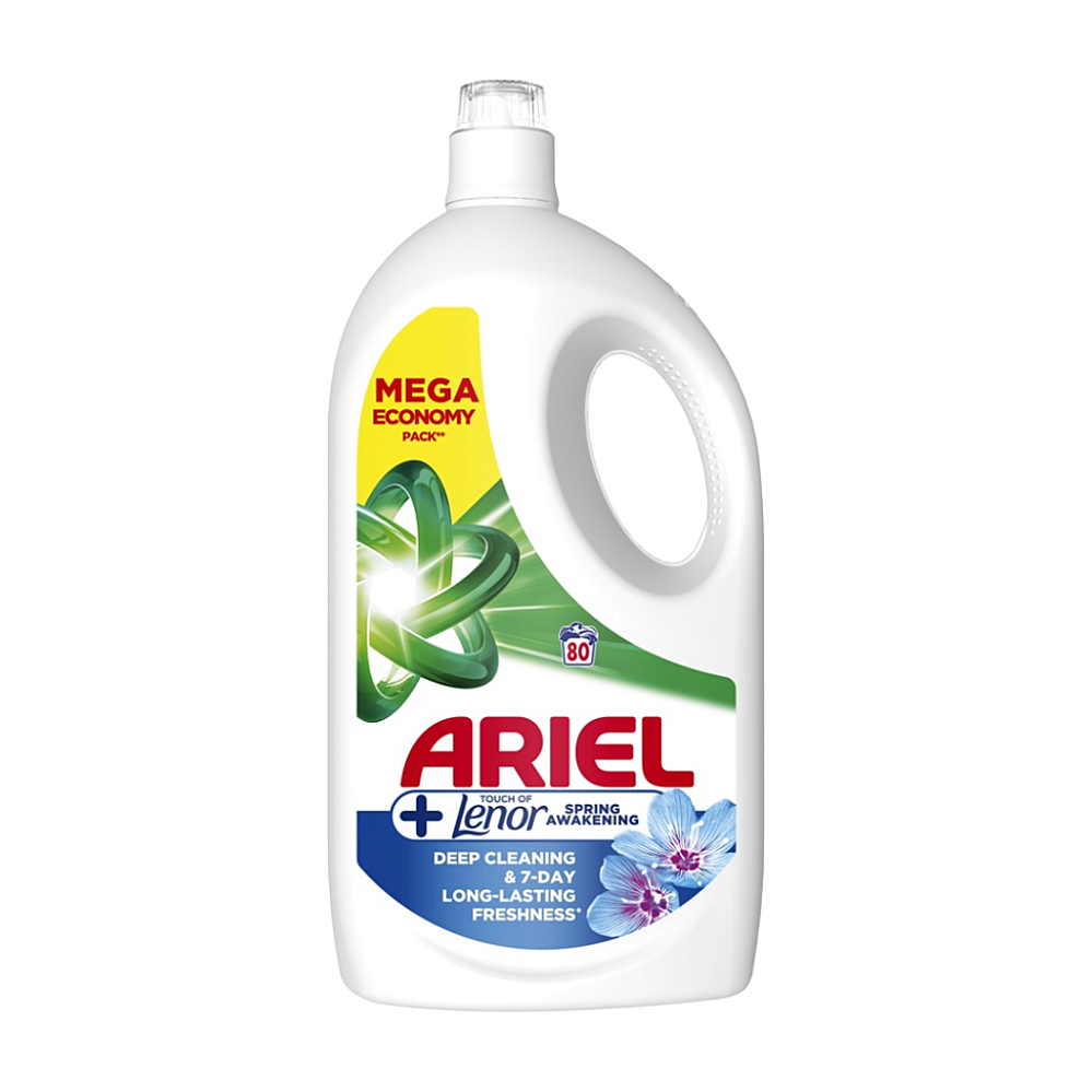 ARIEL Spring Awakening +Lenor Tekutý prací gel 80 praní 3,6 l