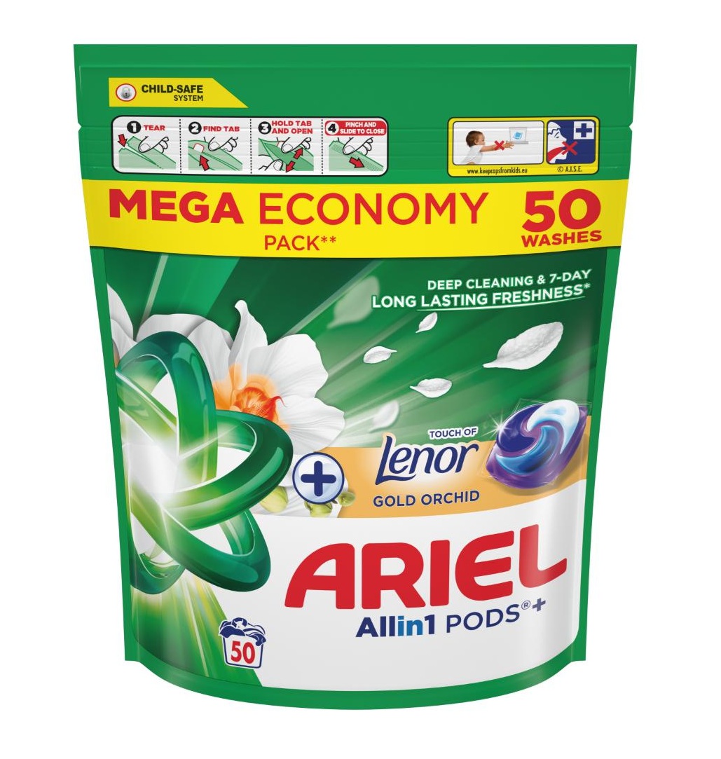 Ariel Touch of Lenor Gold Orchid kapsle na praní 50 ks