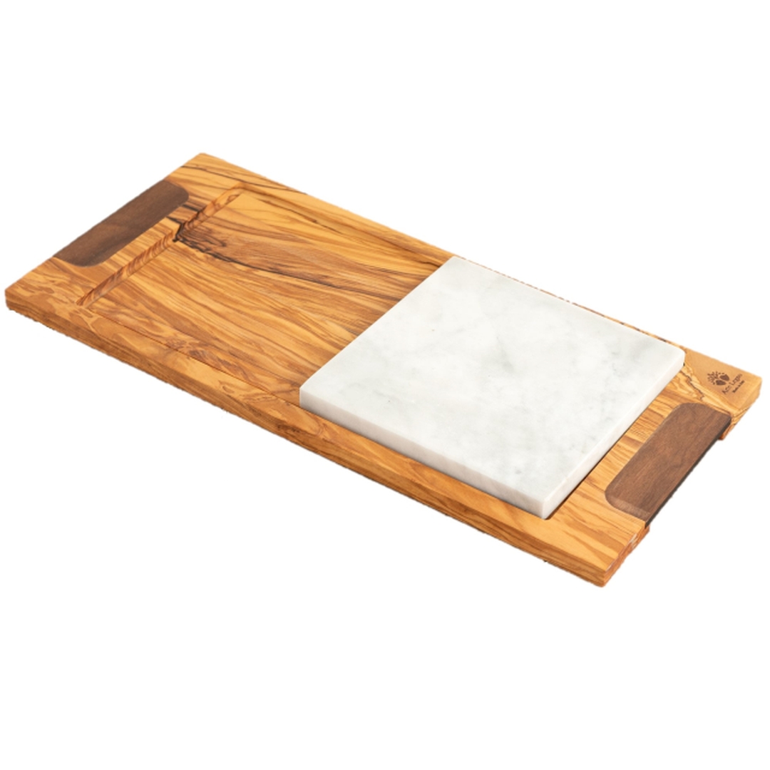 Arte Legno prkénko se čtvercovým kamenem 45x21x3 cm (TGP/EC)