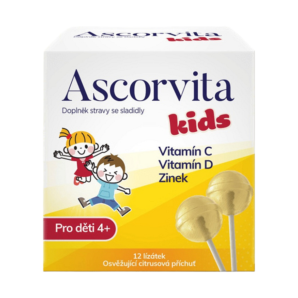 ASCORVITA Kids lízátka pro děti 12kusů