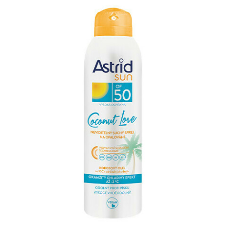 ASTRID Neviditelný suchý sprej na opalování OF 50 Coconut Love 150 ml