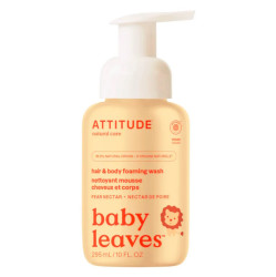 ATTITUDE Baby leaves dětská mycí pěna 2 v 1 s vůní hruškové šťávy 295 ml