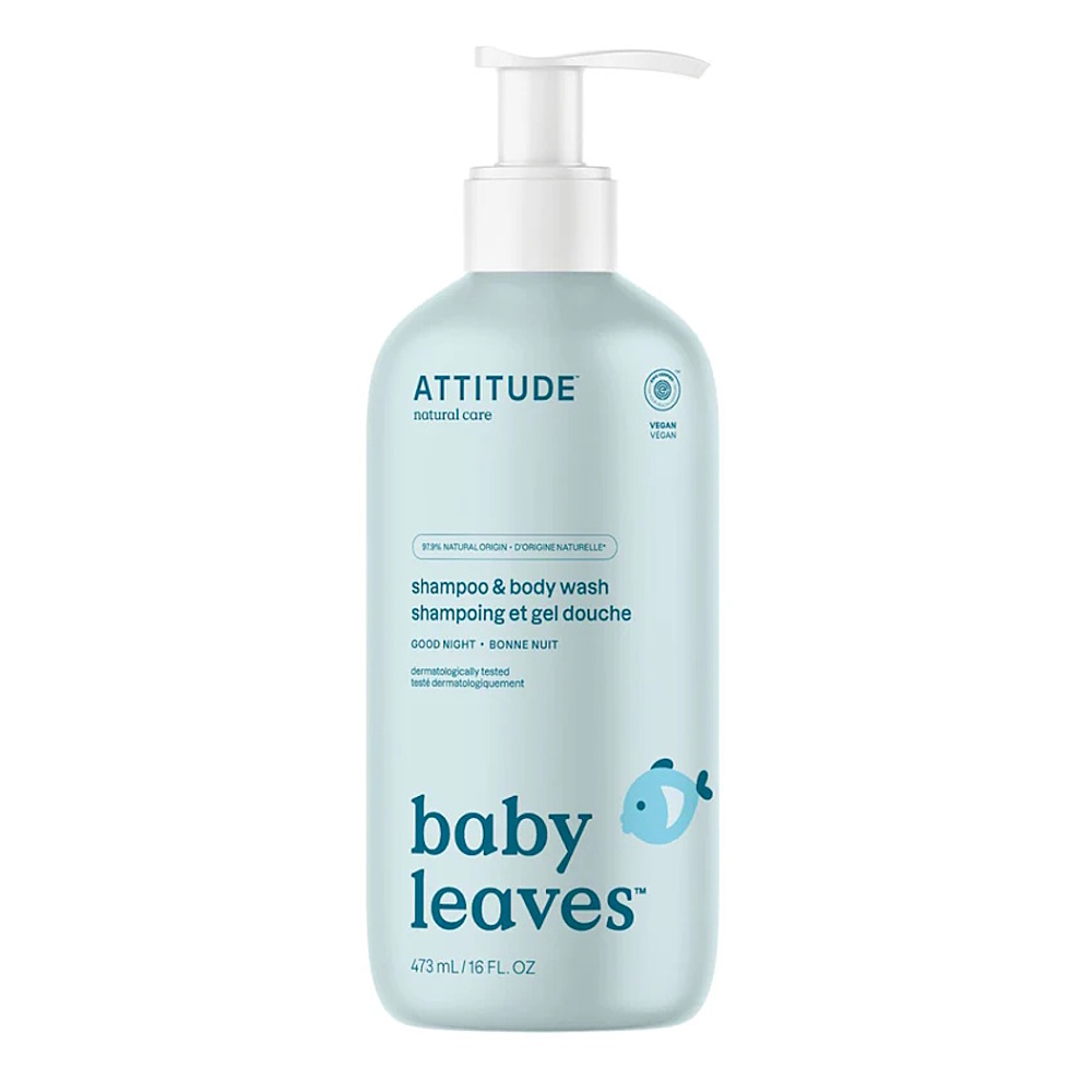 ATTITUDE Baby leaves dětský šampon a tělové mýdlo 2 v 1 Good Night 473 ml