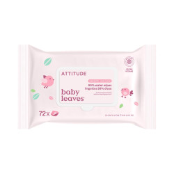 ATTITUDE Baby Leaves Vlhčené ubrousky 99% vody bez vůně 72 ks