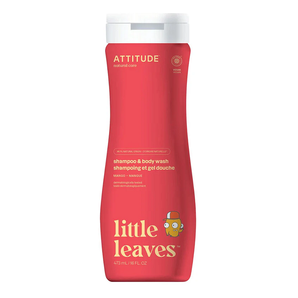 ATTITUDE Little leaves dětské mýdlo a šampon s vůní manga 473 ml