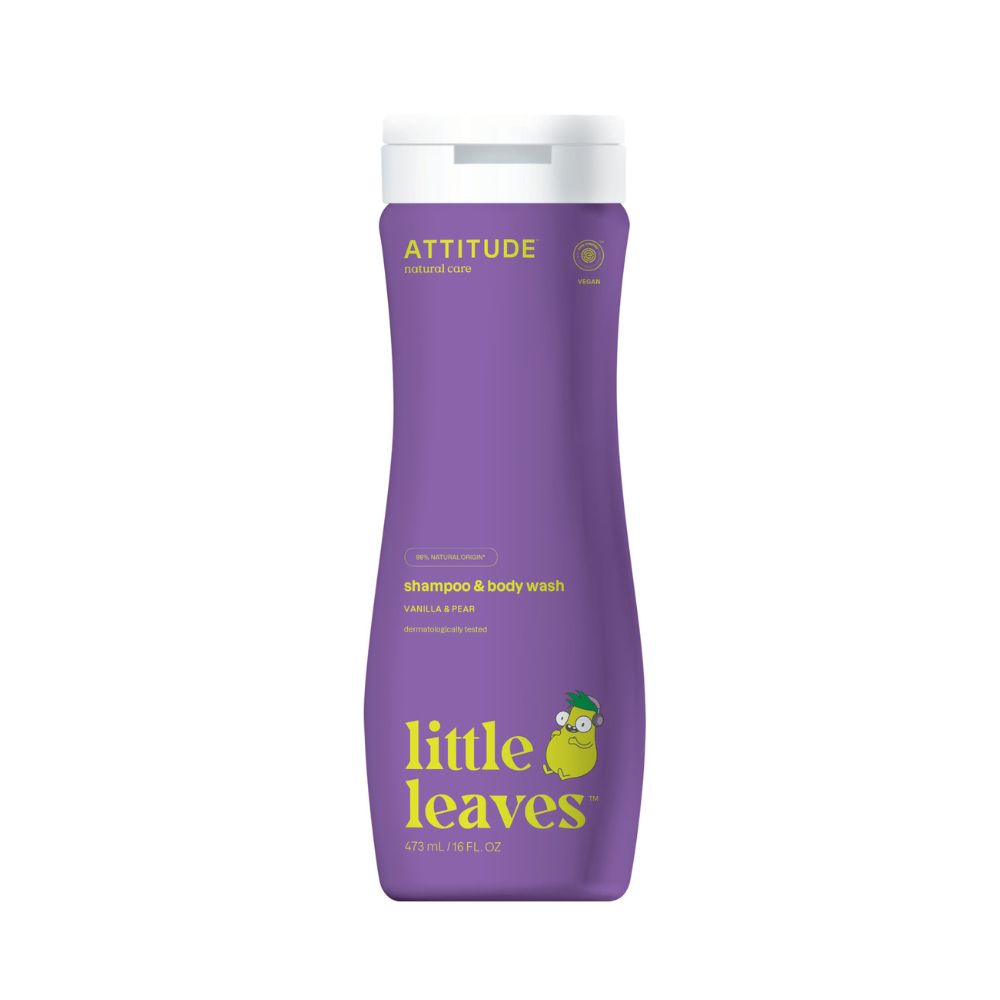 ATTITUDE Little leaves Dětské tělové mýdlo a šampon 2v1 vanilka hruška 473 ml