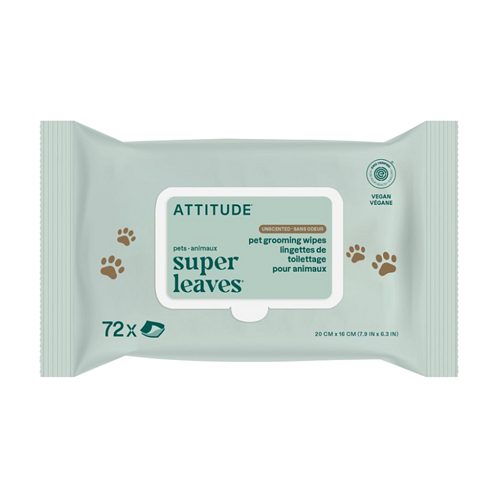 ATTITUDE Super Leaves Pets vlhčené čisticí ubrousky pro domácí mazlíčky 72 kusů