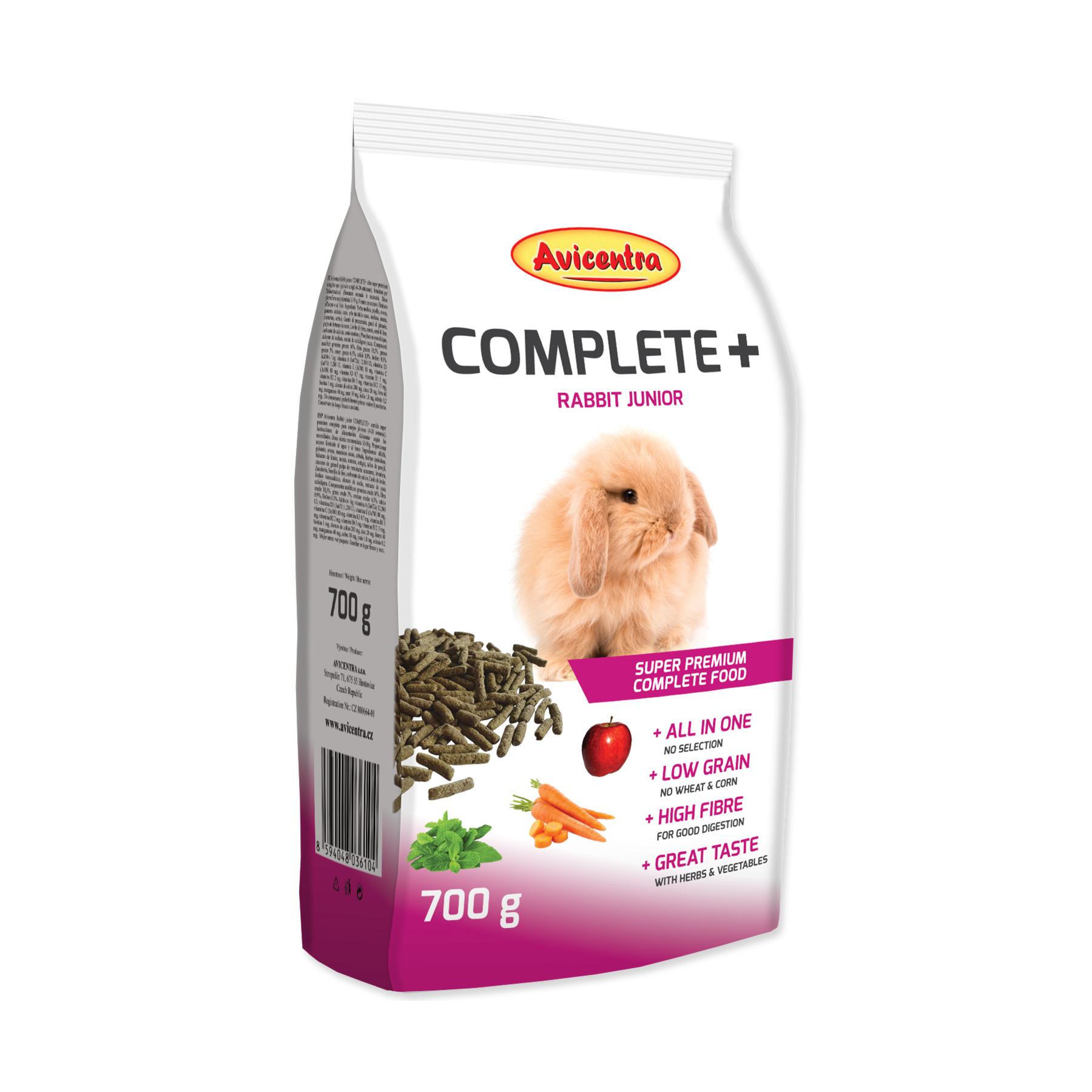 Avicentra Krmivo COMPLETE+ králík junior 700 g