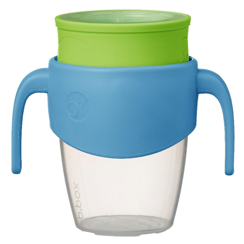 B.BOX 360° netekoucí učící hrneček modrý/zelený 250 ml