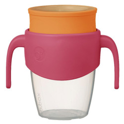 B.BOX 360° netekoucí učící hrneček růžový/oranžový 250 ml