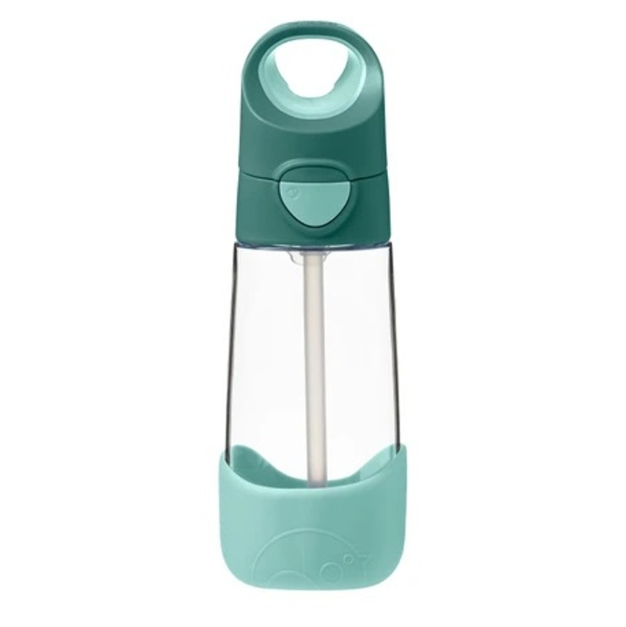 B.BOX Láhev na pití s brčkem emerald forest 9m+ 450 ml