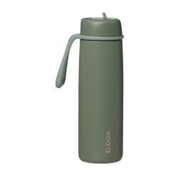 B.BOX Nerezová termolahev s brčkem olive 690 ml