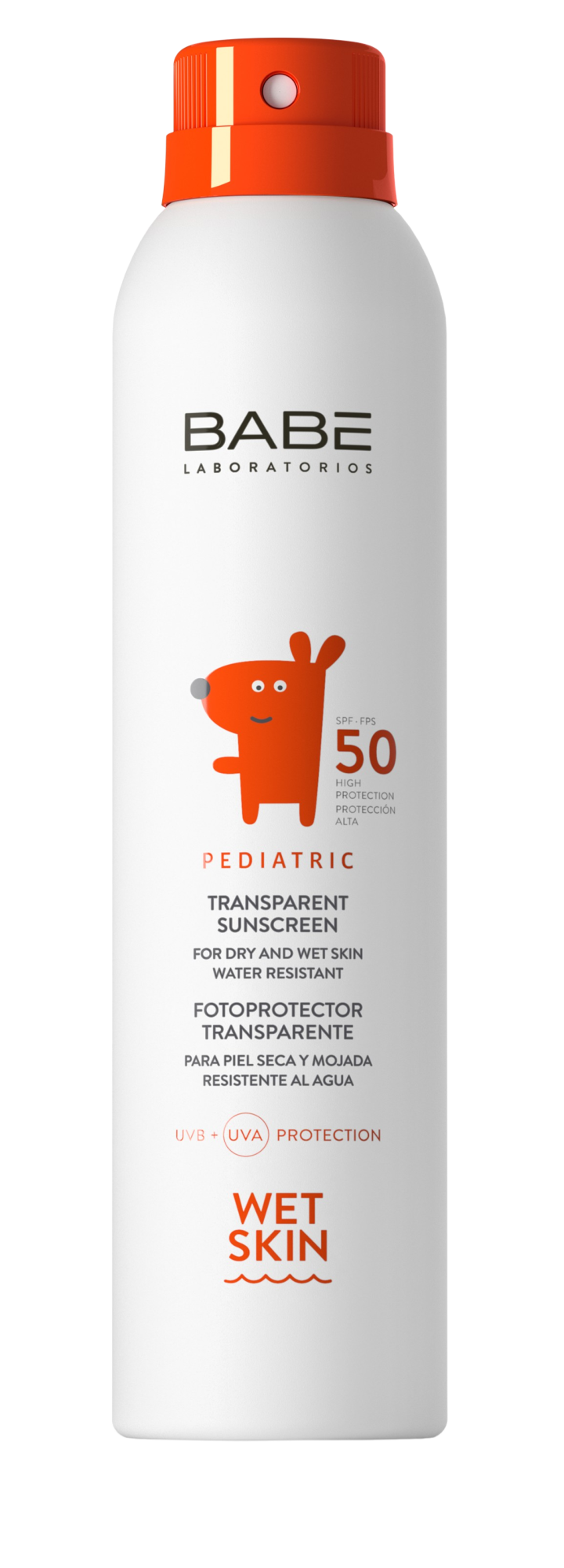 BABÉ Dítě - Transparentní dětský opalovací sprej na mokrou pokožku SPF 50, 200 ml